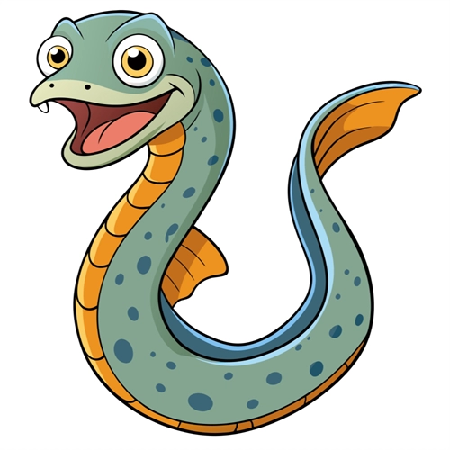 Under the Sea Theme Moray Eel Transparent Sticker
